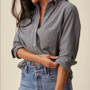 Grayson The Hero Button Up Gray Melange, Feathered Flannel Sz 2